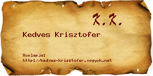 Kedves Krisztofer névjegykártya